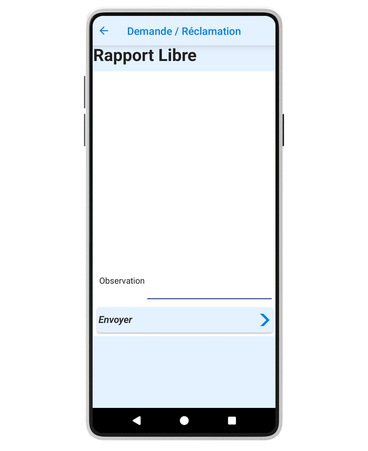 Interface de gestion des réclamations clients